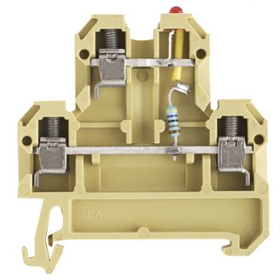 WEIDMULLER DK 4/35 LD GR 24VDC Zacisk modułowy wielorzędowy, złącze śrubowe, 4 mm², 24 V, liczba poziomów: 2, beżowy / żółty 0395460000 /25szt./ (0395460000)